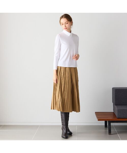 Liliane Burty ECLAT（Sサイズ） / リリアンビューティ エクラ カットソー | 【洗える】衿付きベア天竺Tシャツ | 詳細4