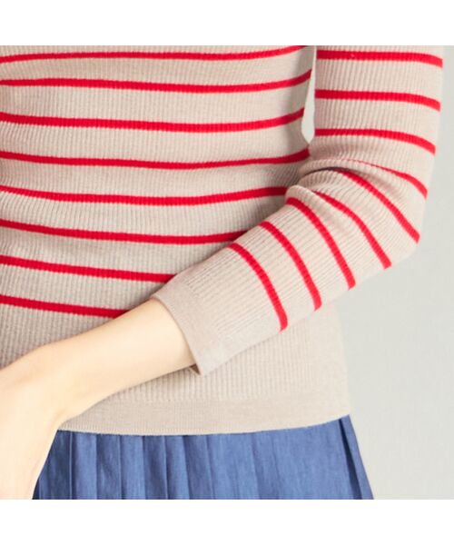 Liliane Burty ECLAT（Sサイズ） / リリアンビューティ エクラ ニット・セーター | 【洗える】リブボーダープルオーバーニット | 詳細8