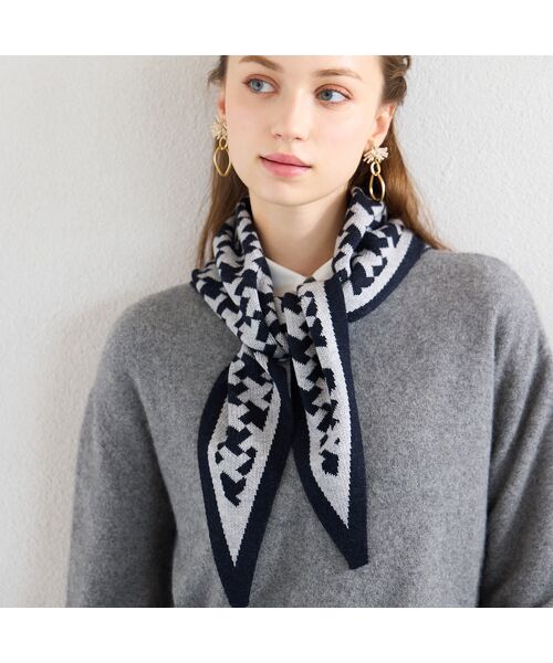 Liliane Burty ECLAT（Sサイズ） / リリアンビューティ エクラ マフラー・ショール・スヌード・ストール | 幾何柄ニットストール | 詳細2