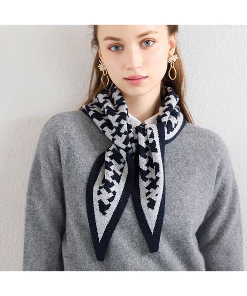 Liliane Burty ECLAT（Sサイズ） / リリアンビューティ エクラ マフラー・ショール・スヌード・ストール | 幾何柄ニットストール | 詳細3