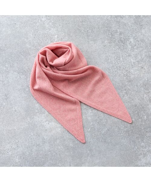 Liliane Burty ECLAT(Sサイズ)/リリアンビューティ エクラ 無地カシミヤニットストール パステルピンク F Liliane Burty ECLAT(Sサイズ)/リリアンビューティ エクラ 無地カシミヤニットストール パステルピンク F