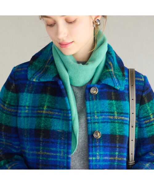 Liliane Burty ECLAT(Sサイズ)/リリアンビューティ エクラ 無地カシミヤニットストール ライトグリーン F Liliane Burty ECLAT(Sサイズ)/リリアンビューティ エクラ 無地カシミヤニットストール ライトグリーン F