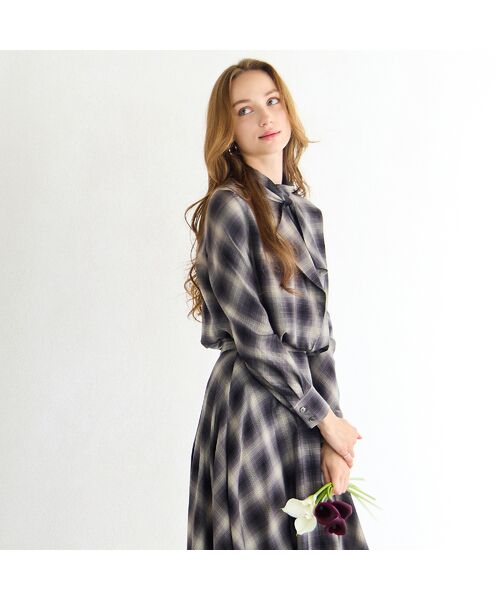 Liliane Burty ECLAT（Sサイズ） / リリアンビューティ エクラ シャツ・ブラウス | 【セットアップ対応】オンブレーチェックブラウス | 詳細5