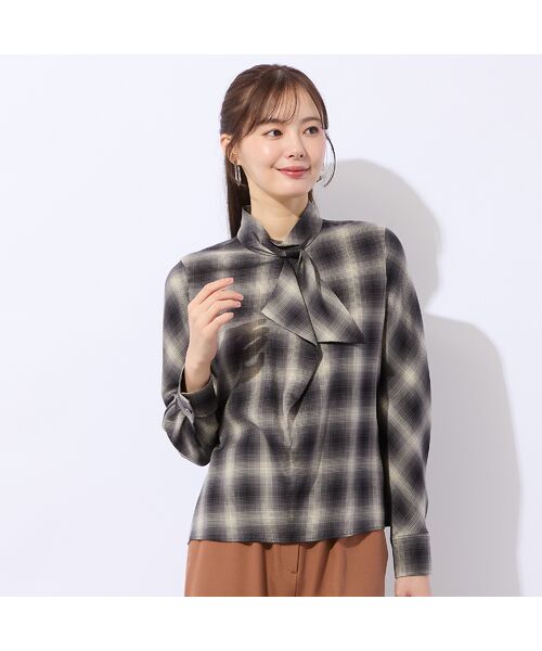 Liliane Burty ECLAT（Sサイズ） / リリアンビューティ エクラ シャツ・ブラウス | 【セットアップ対応】オンブレーチェックブラウス | 詳細7