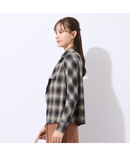 Liliane Burty ECLAT（Sサイズ） / リリアンビューティ エクラ シャツ・ブラウス | 【セットアップ対応】オンブレーチェックブラウス | 詳細8