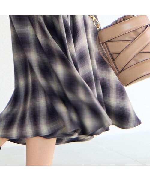 Liliane Burty ECLAT（Sサイズ） / リリアンビューティ エクラ ミニ・ひざ丈スカート | 【セットアップ対応】オンブレーチェックスカート | 詳細13