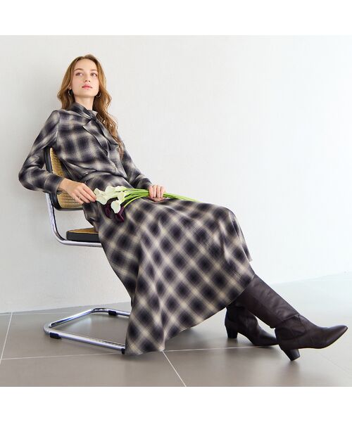 Liliane Burty ECLAT（Sサイズ） / リリアンビューティ エクラ ミニ・ひざ丈スカート | 【セットアップ対応】オンブレーチェックスカート | 詳細4