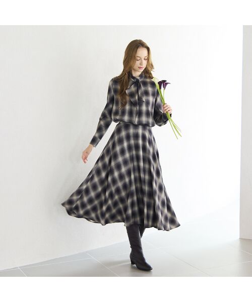 Liliane Burty ECLAT（Sサイズ） / リリアンビューティ エクラ ミニ・ひざ丈スカート | 【セットアップ対応】オンブレーチェックスカート | 詳細5