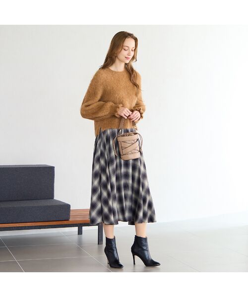 Liliane Burty ECLAT（Sサイズ） / リリアンビューティ エクラ ミニ・ひざ丈スカート | 【セットアップ対応】オンブレーチェックスカート | 詳細7