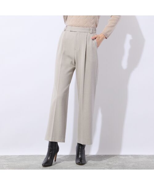 Liliane Burty ECLAT(Sサイズ) / リリアンビューティ エクラ その他パンツ | 【裏起毛】ソフトフランネルセンタープレスパンツ(ベージュ)