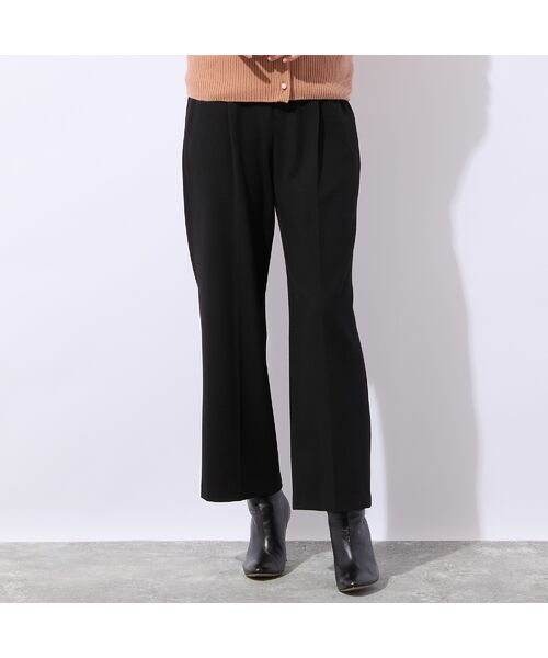 Liliane Burty ECLAT(Sサイズ) / リリアンビューティ エクラ その他パンツ | 【裏起毛】ソフトフランネルセンタープレスパンツ(ブラック)