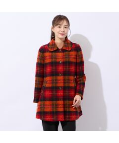 Liliane Burty ECLAT（Sサイズ） / リリアンビューティ エクラ ステンカラーコート | イタリア製素材スライバーチェックコート