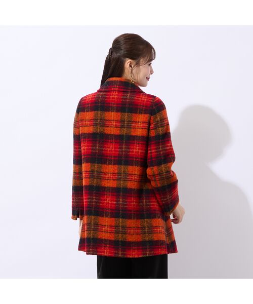 Liliane Burty ECLAT（Sサイズ） / リリアンビューティ エクラ ステンカラーコート | イタリア製素材スライバーチェックコート | 詳細4