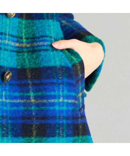 Liliane Burty ECLAT（Sサイズ） / リリアンビューティ エクラ ステンカラーコート | イタリア製素材スライバーチェックコート | 詳細14