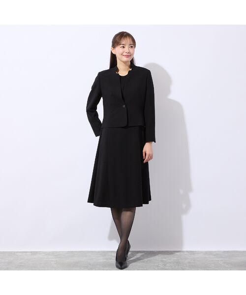 Liliane Burty ECLAT(Sサイズ)/リリアンビューティ エクラ 【ブラックフォーマル対応】ジャケット+ワンピーススーツ フォーマルブラック 3 Liliane Burty ECLAT(Sサイズ)/リリアンビューティ エクラ 【ブラックフォーマル対応】ジャケット+ワンピーススーツ フォーマルブラック 3