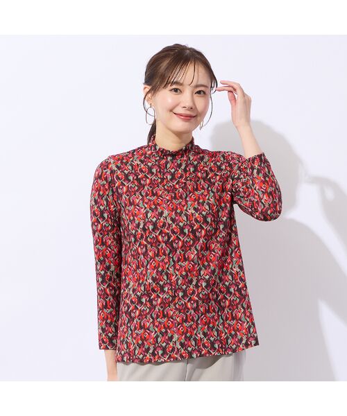 Liliane Burty ECLAT（Sサイズ） / リリアンビューティ エクラ カットソー | 【洗える】フランス製素材起毛幾何柄Tシャツ | 詳細1