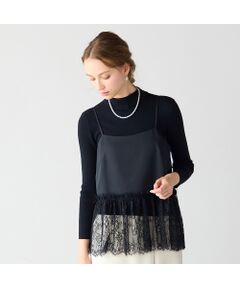 Liliane Burty ECLAT（Sサイズ） / リリアンビューティ エクラ キャミソール・チューブトップ | 【洗える】裾レースレイヤードキャミソール