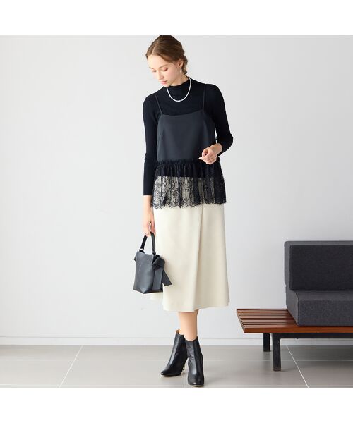 Liliane Burty ECLAT（Sサイズ） / リリアンビューティ エクラ キャミソール・チューブトップ | 【洗える】裾レースレイヤードキャミソール | 詳細3