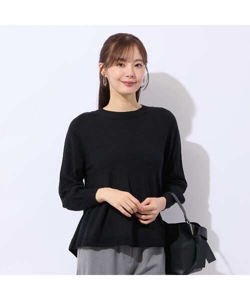 Liliane Burty ECLAT（Sサイズ）/リリアンビューティ エクラ ホールガーメントフレアニット ブラック S