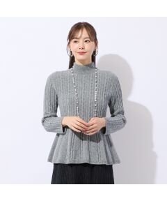 Liliane Burty ECLAT（Sサイズ） / リリアンビューティ エクラ ニット・セーター | ホールガーメント編地変化フレアニット