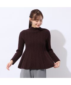 Liliane Burty ECLAT（Sサイズ） / リリアンビューティ エクラ ニット・セーター | ホールガーメント編地変化フレアニット