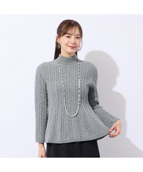 Liliane Burty ECLAT（Sサイズ） / リリアンビューティ エクラ ニット・セーター | ホールガーメント編地変化フレアニット | 詳細1