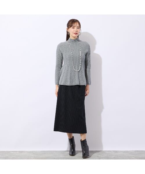 Liliane Burty ECLAT（Sサイズ） / リリアンビューティ エクラ ニット・セーター | ホールガーメント編地変化フレアニット | 詳細3