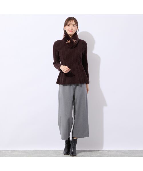 Liliane Burty ECLAT（Sサイズ） / リリアンビューティ エクラ ニット・セーター | ホールガーメント編地変化フレアニット | 詳細7