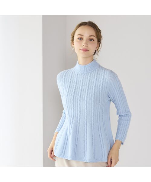 Liliane Burty ECLAT（Sサイズ） / リリアンビューティ エクラ ニット・セーター | ホールガーメント編地変化フレアニット | 詳細10