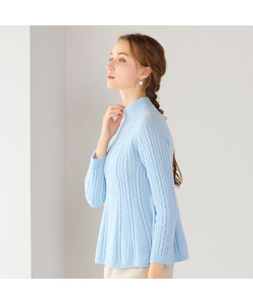 Liliane Burty ECLAT（Sサイズ） / リリアンビューティ エクラ ニット・セーター | ホールガーメント編地変化フレアニット | 詳細11