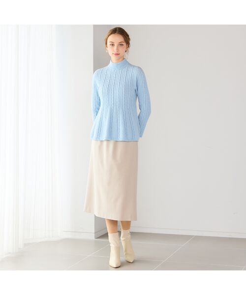 Liliane Burty ECLAT（Sサイズ） / リリアンビューティ エクラ ニット・セーター | ホールガーメント編地変化フレアニット | 詳細13