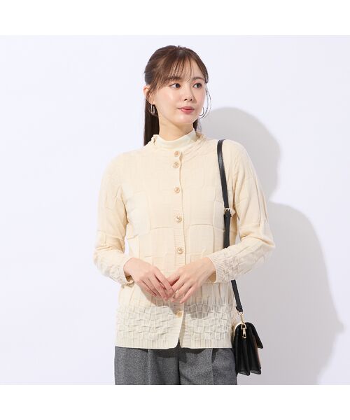 Liliane Burty ECLAT（Sサイズ） / リリアンビューティ エクラ カーディガン・ボレロ | ホールガーメント編地変化カーディガン | 詳細1