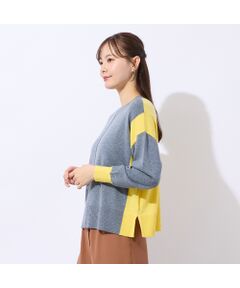 Liliane Burty ECLAT（Sサイズ） / リリアンビューティ エクラ ニット・セーター | 【洗える】バイカラープルオーバーニット