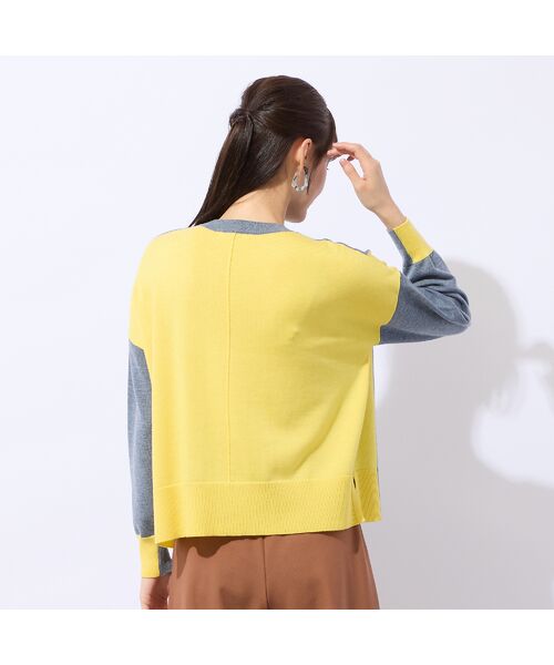 Liliane Burty ECLAT（Sサイズ） / リリアンビューティ エクラ ニット・セーター | 【洗える】バイカラープルオーバーニット | 詳細2