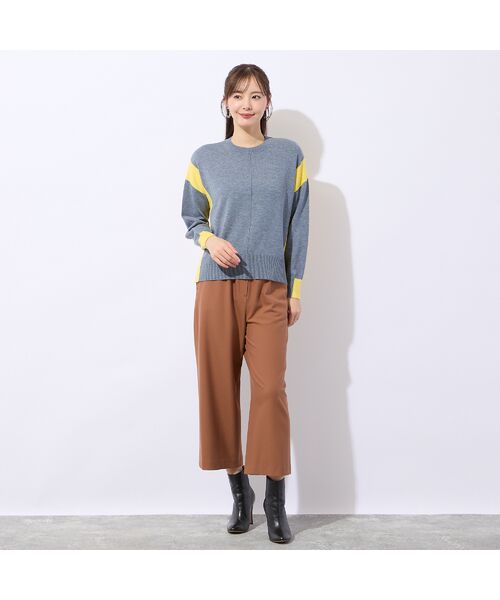 Liliane Burty ECLAT（Sサイズ） / リリアンビューティ エクラ ニット・セーター | 【洗える】バイカラープルオーバーニット | 詳細3