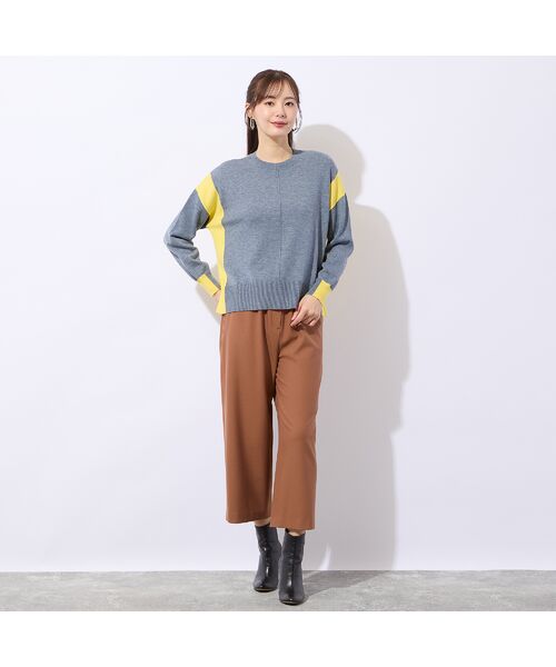 Liliane Burty ECLAT（Sサイズ） / リリアンビューティ エクラ ニット・セーター | 【洗える】バイカラープルオーバーニット | 詳細4