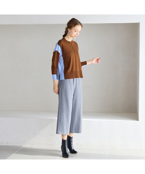 Liliane Burty ECLAT（Sサイズ） / リリアンビューティ エクラ ニット・セーター | 【洗える】バイカラープルオーバーニット | 詳細9