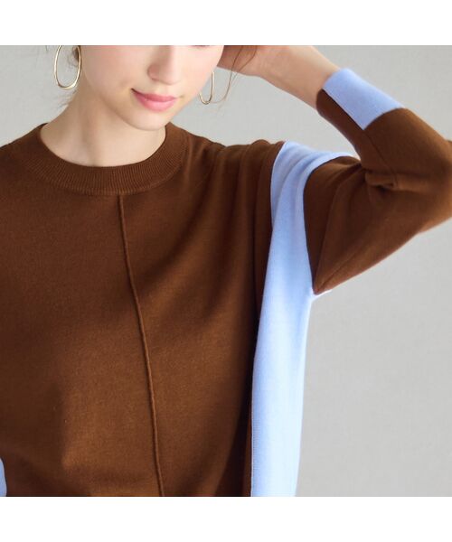 Liliane Burty ECLAT（Sサイズ） / リリアンビューティ エクラ ニット・セーター | 【洗える】バイカラープルオーバーニット | 詳細11