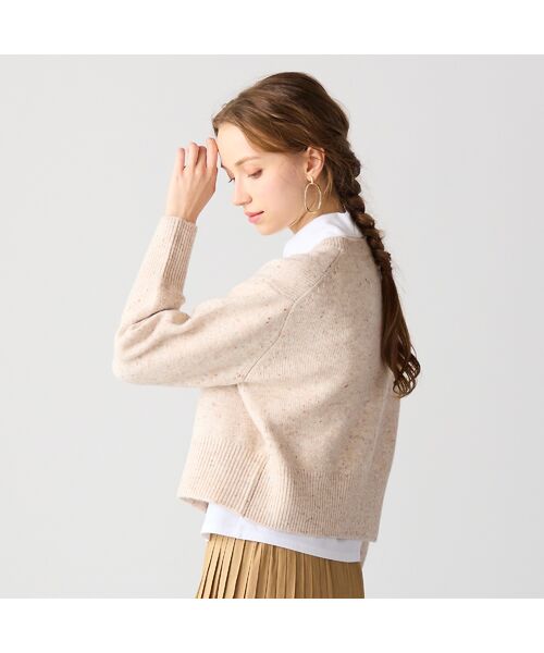 Liliane Burty ECLAT（Sサイズ） / リリアンビューティ エクラ カーディガン・ボレロ | 【洗える】ネップツイードジップアップニット | 詳細2