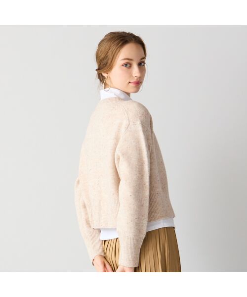 Liliane Burty ECLAT（Sサイズ） / リリアンビューティ エクラ カーディガン・ボレロ | 【洗える】ネップツイードジップアップニット | 詳細3