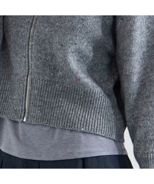 Liliane Burty ECLAT（Sサイズ） / リリアンビューティ エクラ カーディガン・ボレロ | 【洗える】ネップツイードジップアップニット | 詳細14