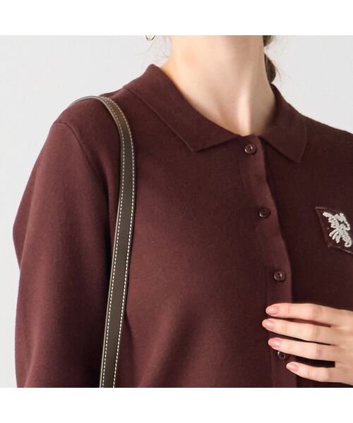 Liliane Burty ECLAT（Sサイズ） / リリアンビューティ エクラ カーディガン・ボレロ | 刺繍ワッペン付きニットカーディガン | 詳細10