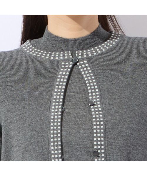 Liliane Burty ECLAT（Sサイズ） / リリアンビューティ エクラ カーディガン・ボレロ | 【洗える/アンサンブル対応】柄縁取りウール混ニットカーディガン | 詳細12