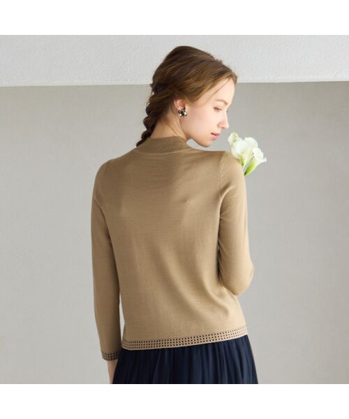 Liliane Burty ECLAT（Sサイズ） / リリアンビューティ エクラ ニット・セーター | 【洗える/アンサンブル対応】柄縁取りウール混プルオーバーニット | 詳細3