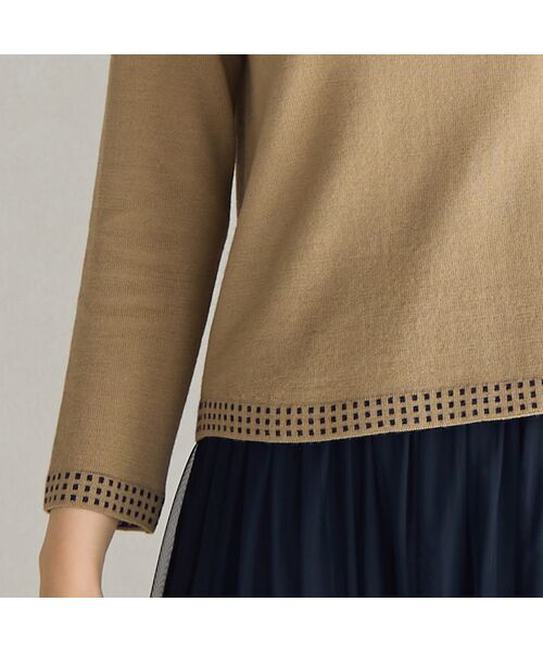 Liliane Burty ECLAT（Sサイズ） / リリアンビューティ エクラ ニット・セーター | 【洗える/アンサンブル対応】柄縁取りウール混プルオーバーニット | 詳細5