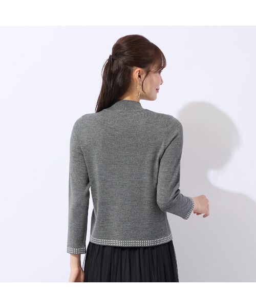 Liliane Burty ECLAT（Sサイズ） / リリアンビューティ エクラ ニット・セーター | 【洗える/アンサンブル対応】柄縁取りウール混プルオーバーニット | 詳細10