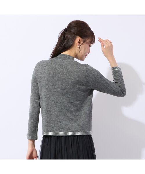 Liliane Burty ECLAT（Sサイズ） / リリアンビューティ エクラ ニット・セーター | 【洗える/アンサンブル対応】柄縁取りウール混プルオーバーニット | 詳細11