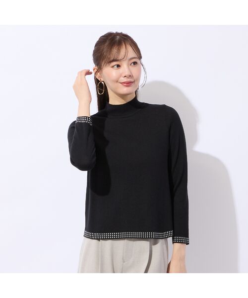 Liliane Burty ECLAT（Sサイズ） / リリアンビューティ エクラ ニット・セーター | 【洗える/アンサンブル対応】柄縁取りウール混プルオーバーニット | 詳細14