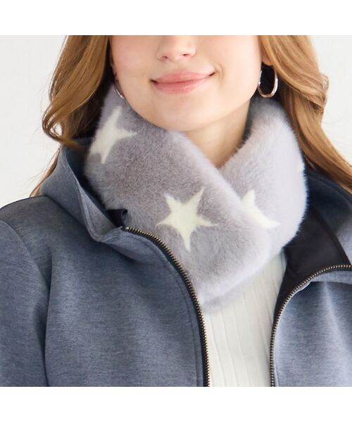 Liliane Burty ECLAT（Sサイズ） / リリアンビューティ エクラ ネックウォーマー・イヤーマフ | 【一部店舗・オンラインショップ限定】フェイクファー星ティペット | 詳細2