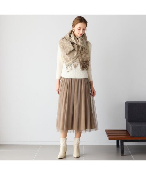 Liliane Burty ECLAT（Sサイズ） / リリアンビューティ エクラ マフラー・ショール・スヌード・ストール | 【一部店舗・オンラインショップ限定】ペイズリードットリバーシブルストール | 詳細3